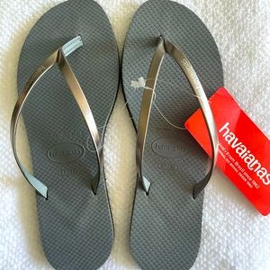 Silver Havianas Flip Flops